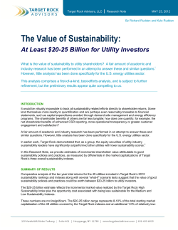 The Value of Sustainability