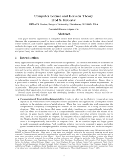 Computer Science and Decision Theory