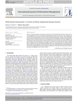 Web-based interaction: A review of three important human factors