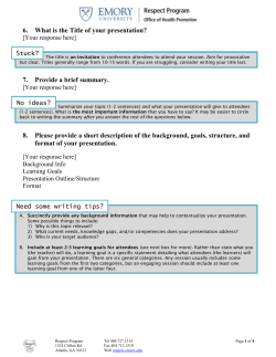 RC Proposal Template - Emory Student Health Service