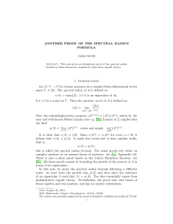 ANOTHER PROOF OF THE SPECTRAL RADIUS FORMULA 1