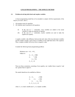 The Simplex method