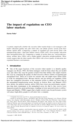 The impact of regulation on CEO labor markets