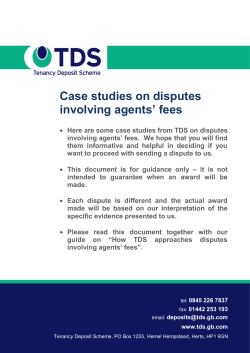 Case studies on disputes involving agents` fees