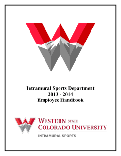 Intramural Employee Handbook - Western State Colorado University