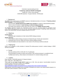 Fostering national DEAR strategies