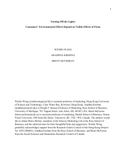 Consumers` Environmental Efforts Depend on Visible Efforts of Firms
