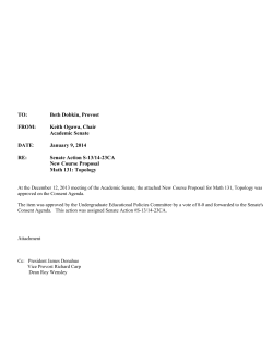MATH 131 Point-Set Topology - Saint Mary`s College of California