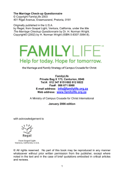 Marriage Checkup Questionnaire