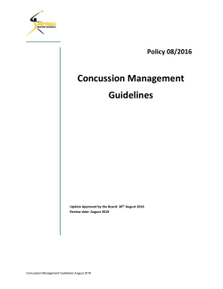 Concussion Management Guidelines August 2016