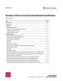 Disconnect Switch and Circuit Breaker Mechanism Specifications