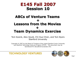 Elements of Product/Market Strategy - Session #4