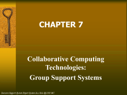 Chapter 10 Group Decision Support Systems