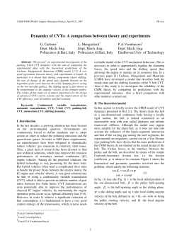 Dynamics of CVTs: A comparison between theory and experiments