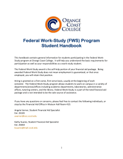 Federal Work-Study (FWS) Program Student