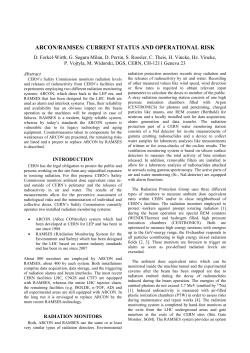 ARCON/RAMSES: Current Status and Operational Risk