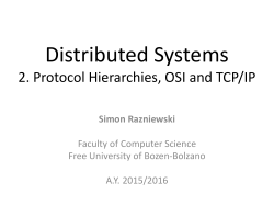 2. Network Layers - Free University of Bozen