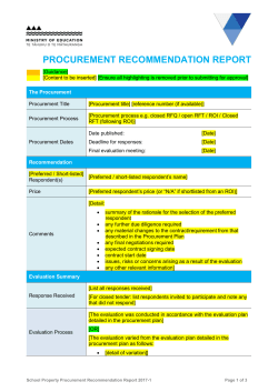 Procurement Recommendation Report