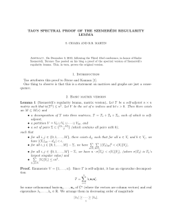 TAO`S SPECTRAL PROOF OF THE SZEMER&Eacute;DI REGULARITY