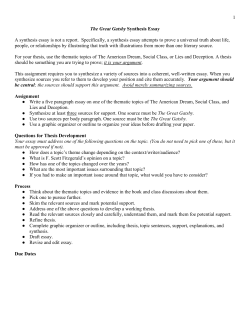 The Great Gatsby Synthesis Essay
