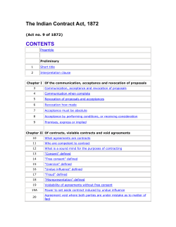The Indian Contract Act, 1872 CONTENTS