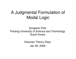 A Judgmental Formulation of Modal Logic