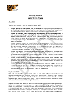 Education Cannot Wait Frequently Asked Questions DRAFT &ndash; 16