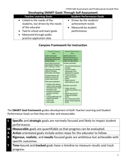 Developing SMART Goals - Canyons School District