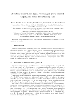 Operations Research and Signal Processing on graphs : case of