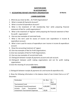 QUESTION BANK XII ACCOUNTANCY 1. ACCOUNTING FOR NOT
