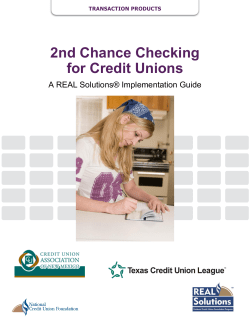 2nd Chance Checking for Credit Unions