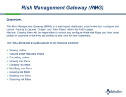Risk Management Gateway (RMG)