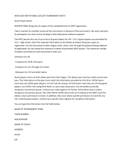 Guest Player Roster INSTRUCTIONS: Bring two (2)