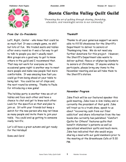 Publisher: Susie Bakman - Santa Clarita Valley Quilt Guild