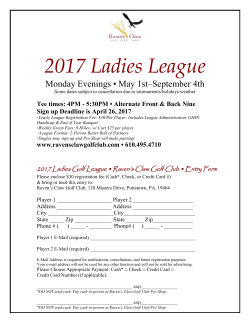 Ladies Entry 2017 - Raven`s Claw Golf Club