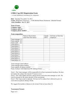 LMBA cup team competition