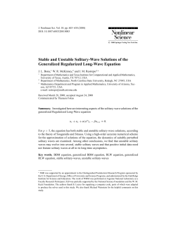 Stable and Unstable Solitary-Wave Solutions of the Generalized
