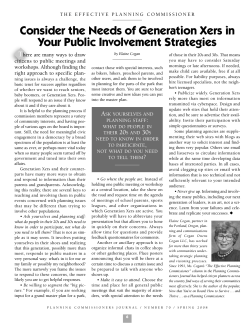 Consider the Needs of Generation Xers in Your Public Involvement