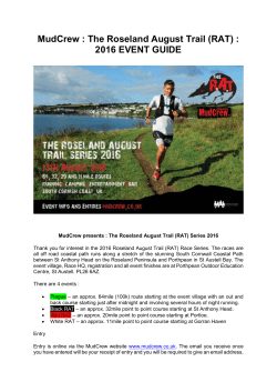 The Roseland August Trail (RAT) : 2016 EVENT GUIDE