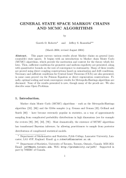 general state space markov chains and mcmc