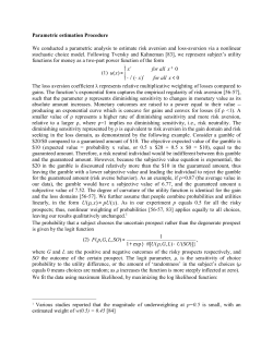 Parametric estimation Procedure We conducted a parametric