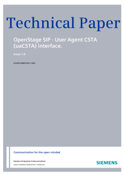 OpenStage SIP - User Agent CSTA (uaCSTA) interface.
