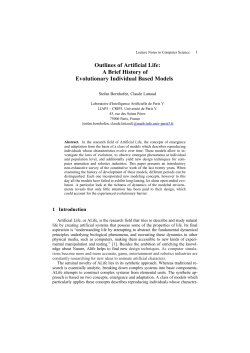 Outlines of Artificial Life: A Brief History of Evolutionary Individual