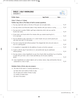 eagle | golf knowledge - The First Tee Intranet