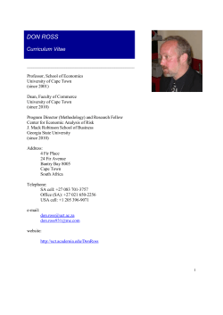 DON ROSS - Faculty of Commerce