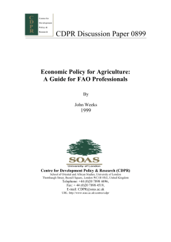 Economic Policy for Agriculture