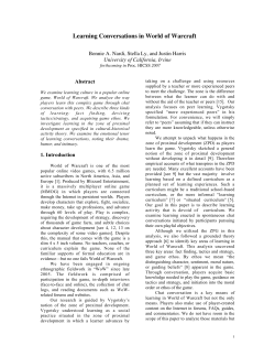 Learning Conversations in World of Warcraft