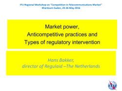 Market power, Anticompetitive practices and Types of