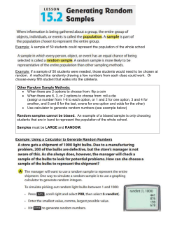 15.2 Random Samples-Homework