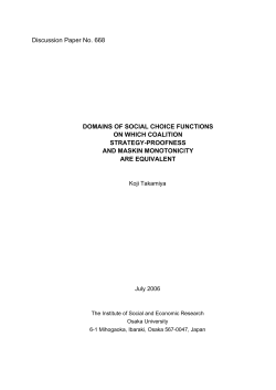 Discussion Paper No. 668 DOMAINS OF SOCIAL CHOICE